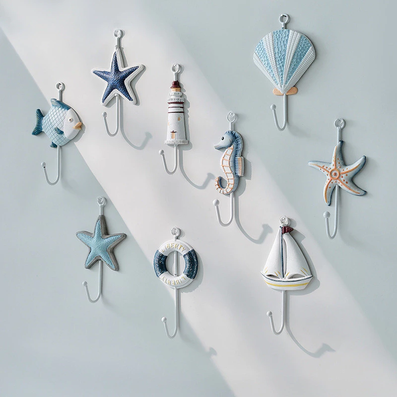 地中海風木質掛勾 衣帽鐵藝掛勾 壁掛置物架掛衣勾牆壁裝飾品 台灣出貨