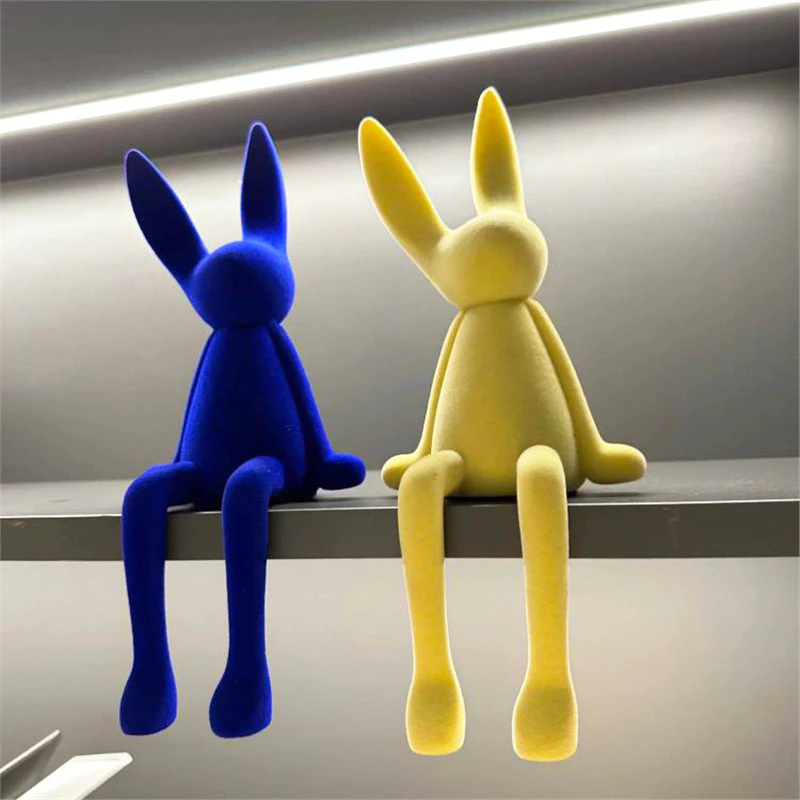 坐姿兔擺件 奶油風家居檯面裝飾 台灣出貨