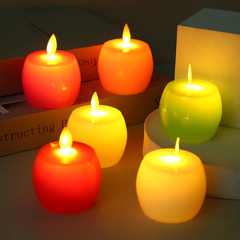 創意led電子搖擺蠟燭燈 婚禮裝飾節慶活動佈置蠟燭 蘋果仿真火焰搖擺蠟燭 台灣出貨