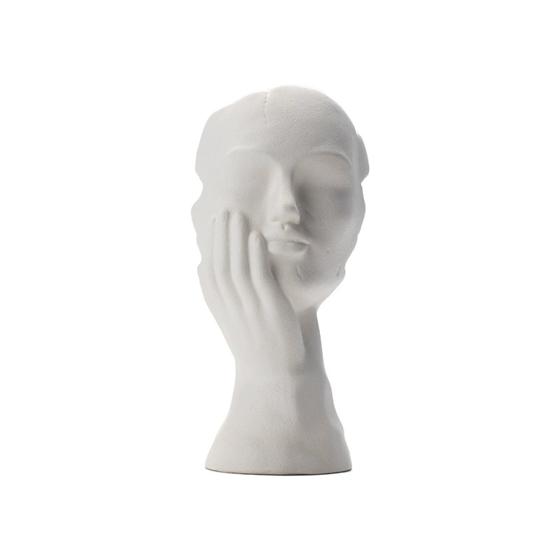 跨境歐式簡約陶瓷人像花瓶磨砂水培幹花器家居擺件裝飾創意花瓶