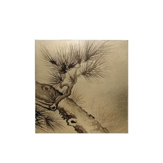 新中式裝飾畫高級迎客松設計師款家居軟裝飾品擺件婚紗照桌面擺台