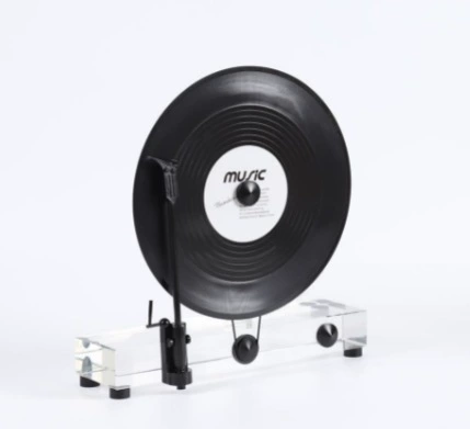 現代音樂主題模擬立式黑膠復古唱片機留聲機樣品屋售樓處書房擺件