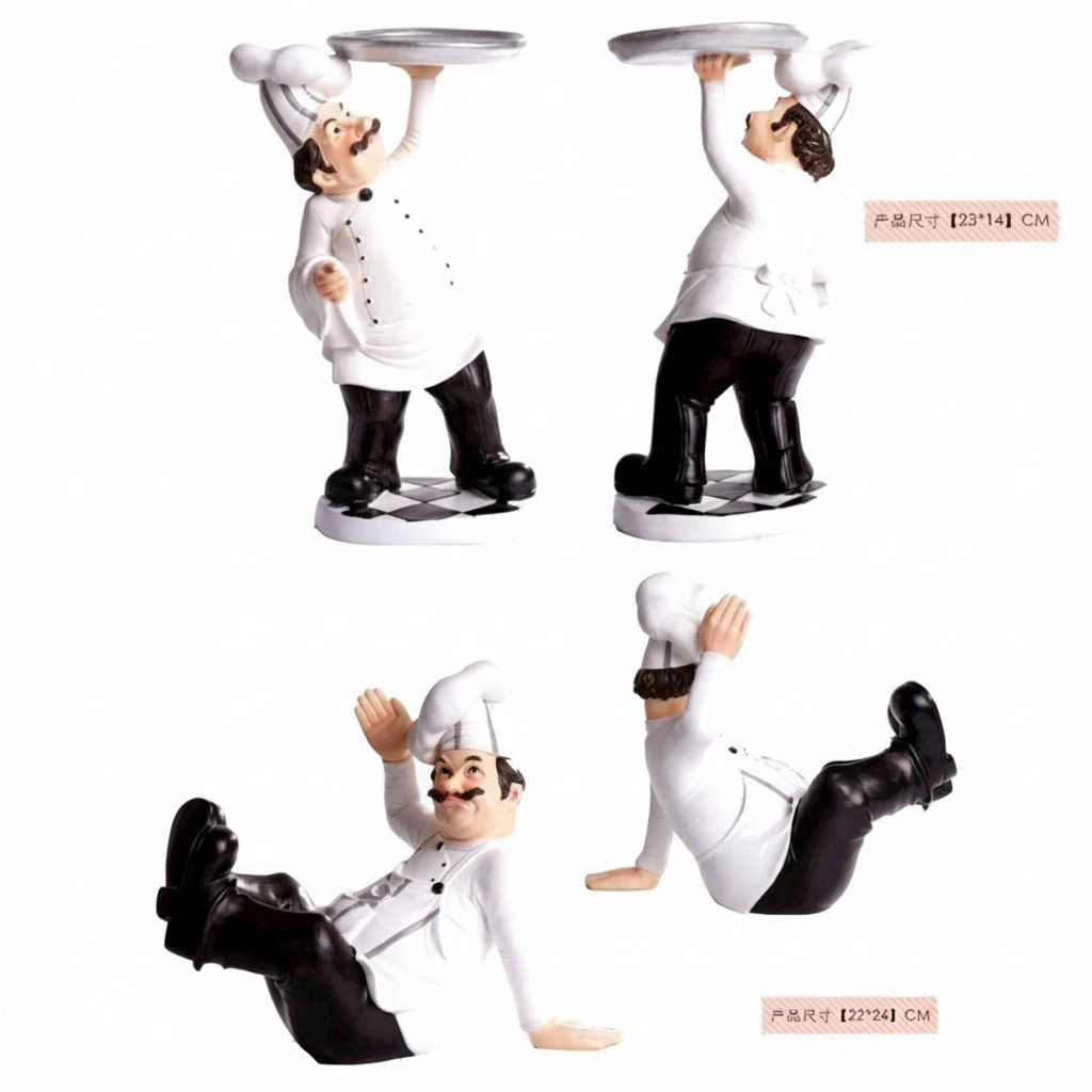 創意手作樹脂工藝品 胖廚師擺飾 時尚家居 裝飾酒吧 西餐廳 咖啡館 蛋糕店擺飾布置 台灣出貨