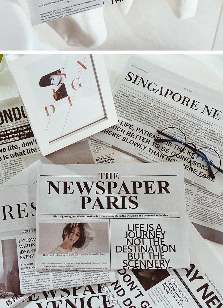 ins風英文報紙拍照道具裝飾擺飾網紅服飾家居美食拍攝攝影背景紙 台灣出貨
