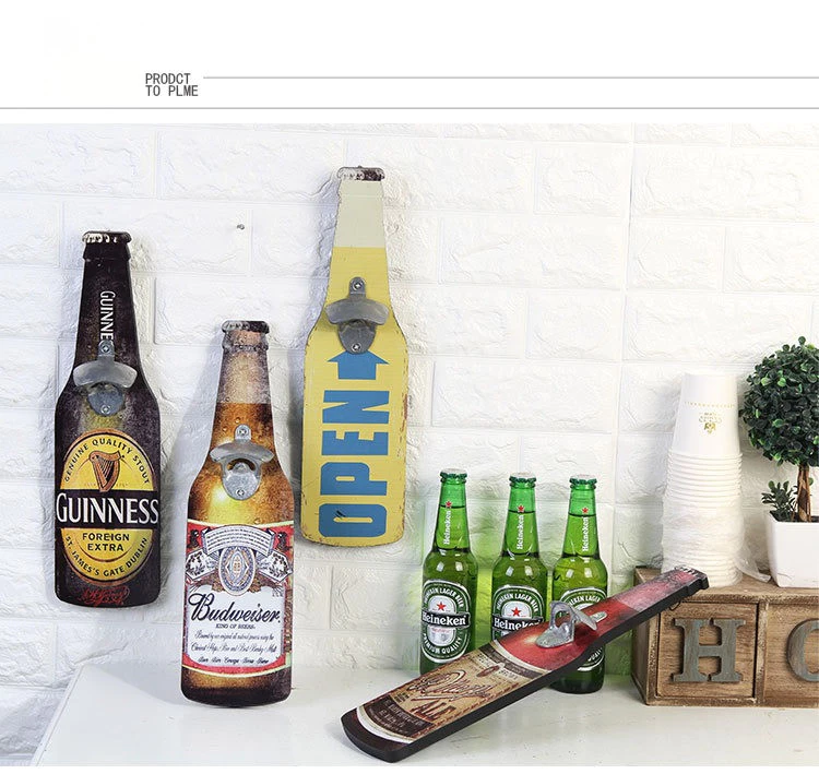 古早味創意開蓋器掛件 木質開瓶器咖啡店壁飾 酒吧餐廳牆面 飲料機配件裝飾掛飾