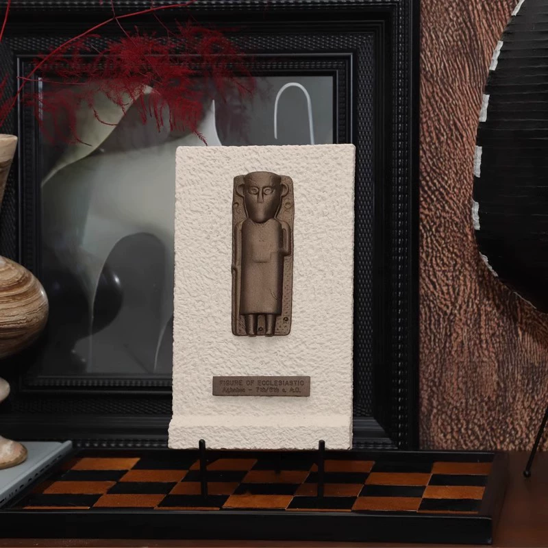 原創中古侘寂風售樓處抽象非洲祭祀樣板房間書房玄關軟裝藝術擺件