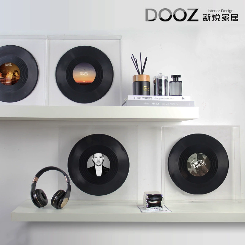 道具黑膠唱片牆面裝飾品樣板間書房書架創意擺件客廳背景牆軟裝