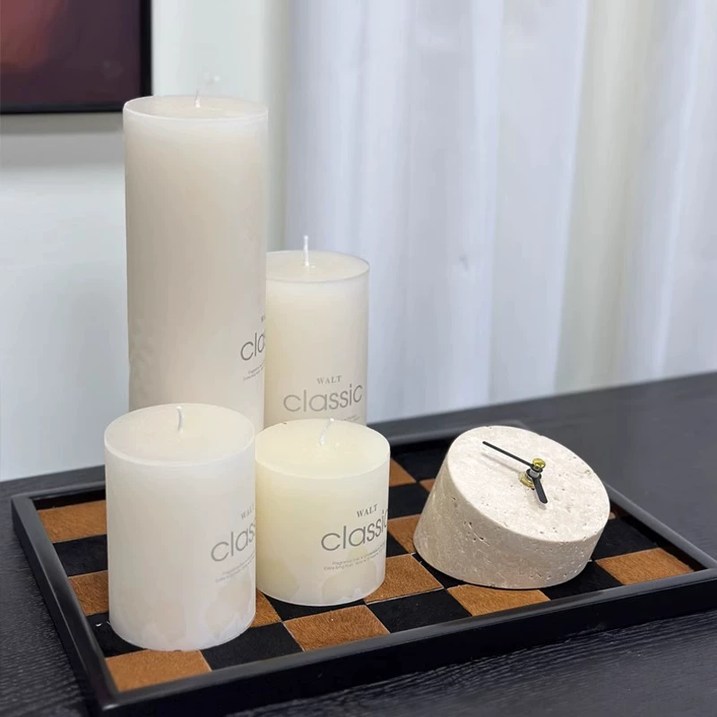 現代侘寂風大理石黃洞石鐘錶家居樣板間裝飾擺件法式中古創意個性