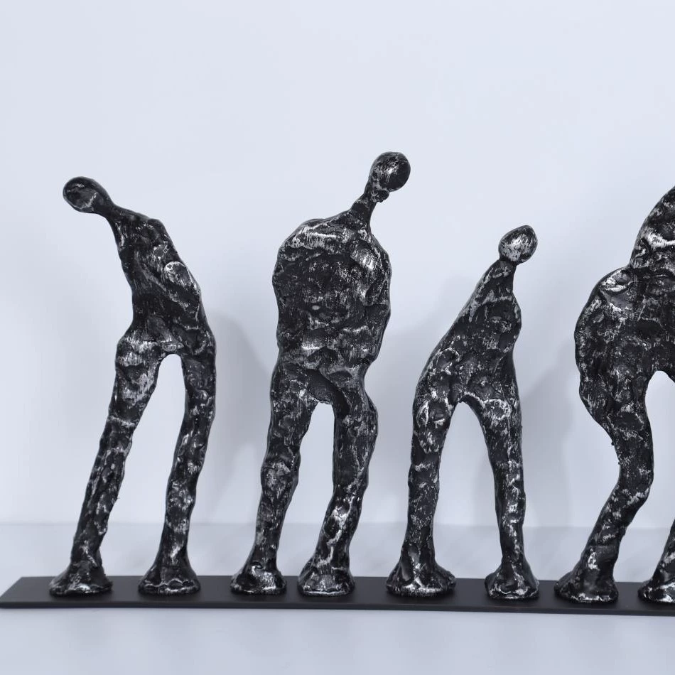 現代簡約創意七人人物組合雕塑藝術工藝品擺件房客廳桌面軟裝飾品
