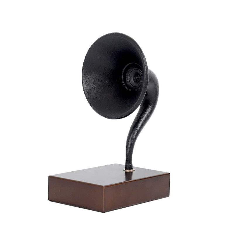 唱片簡約現代音樂主題耳機復古唱片擺件書房樣品間臥室軟裝飾品