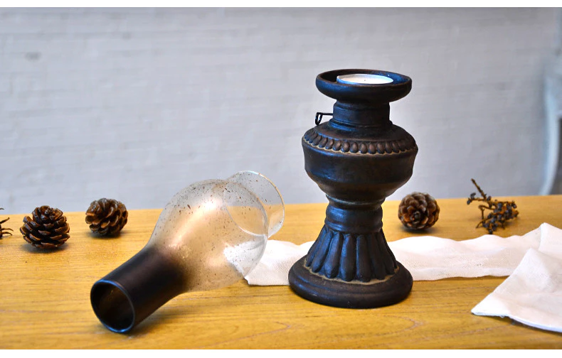 懷舊老式煤油燈款 復古蠟燭台 創意燭光晚餐道具 酒吧 咖啡廳 餐廳 燭台擺件 台灣出貨