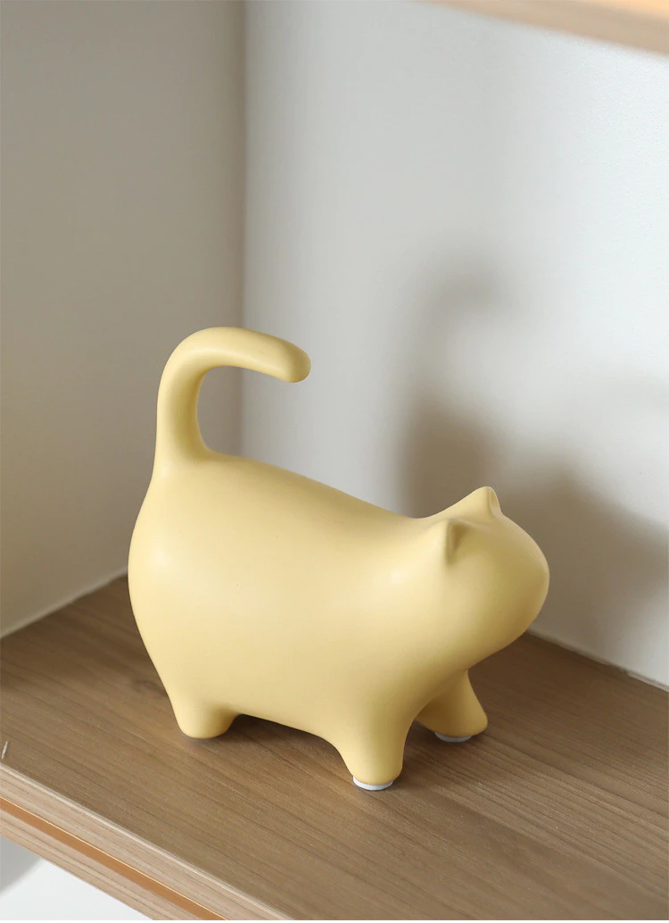 創意陶瓷貓咪擺件 客廳電視櫃家居現代簡約酒櫃辦公室桌面軟裝飾品 台灣出貨
