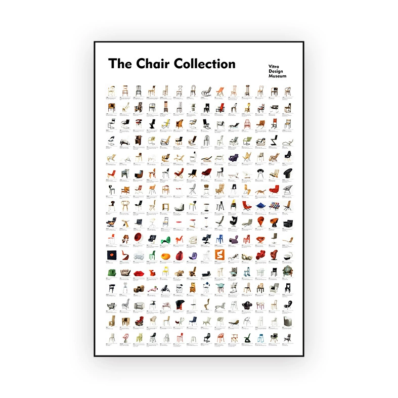 瑞士vitar博物館100椅子現代藝術掛畫包豪斯設計師大幅落地裝飾畫