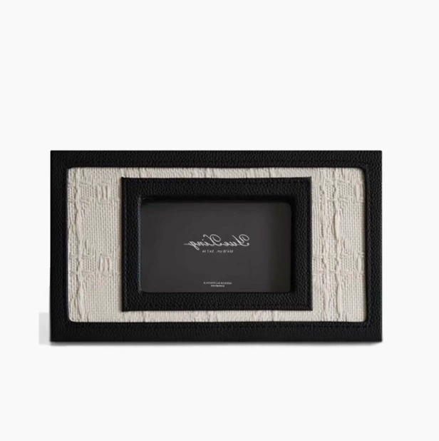 簡約高級感編織皮質相框設計師款家居軟裝飾品擺件婚紗照桌面擺台