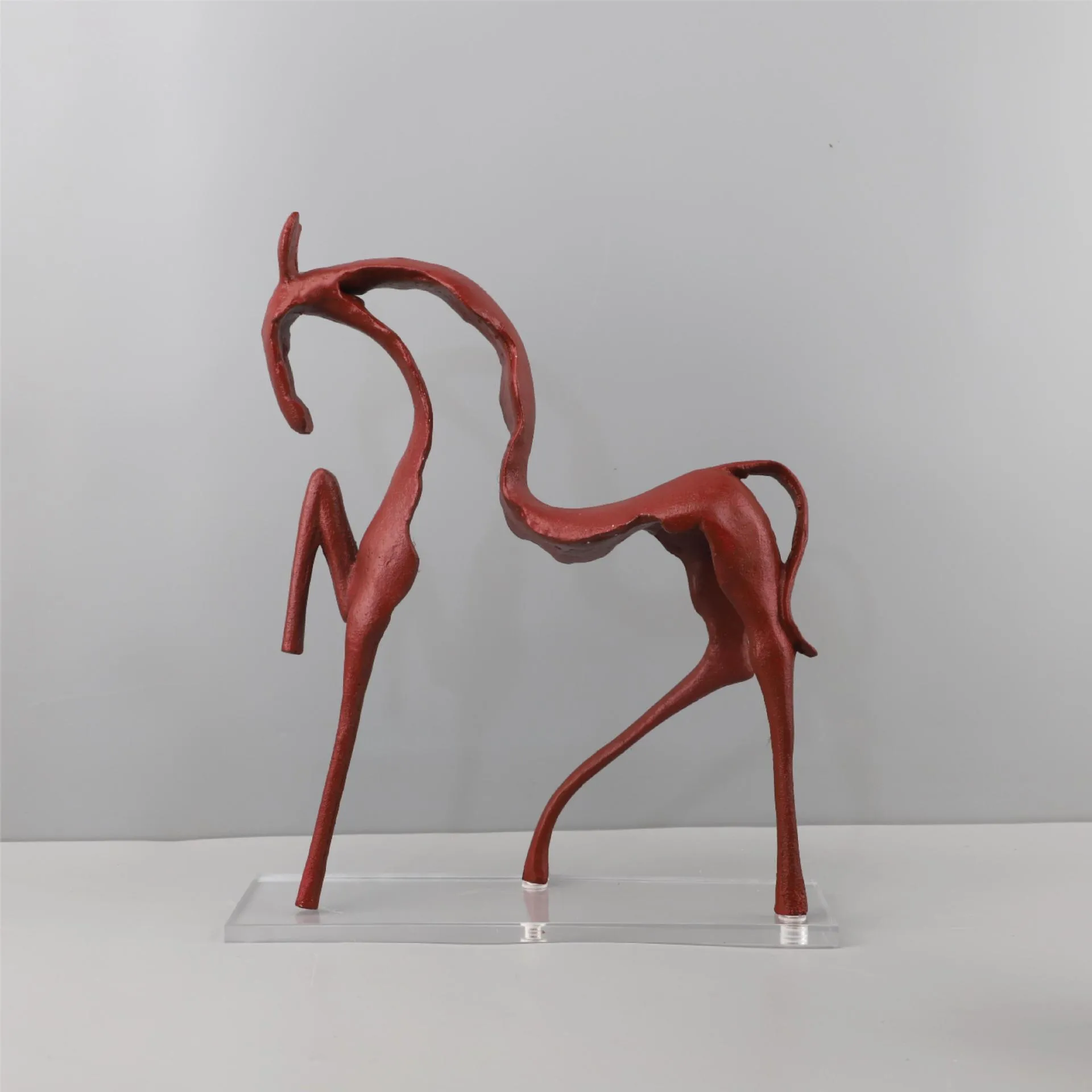 新中式鑄鐵馬桌面藝術擺件客廳書房酒櫃電視櫃玄關茶几家居裝飾品