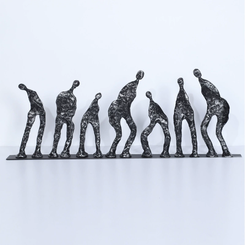 現代簡約創意七人人物組合雕塑藝術工藝品擺件房客廳桌面軟裝飾品