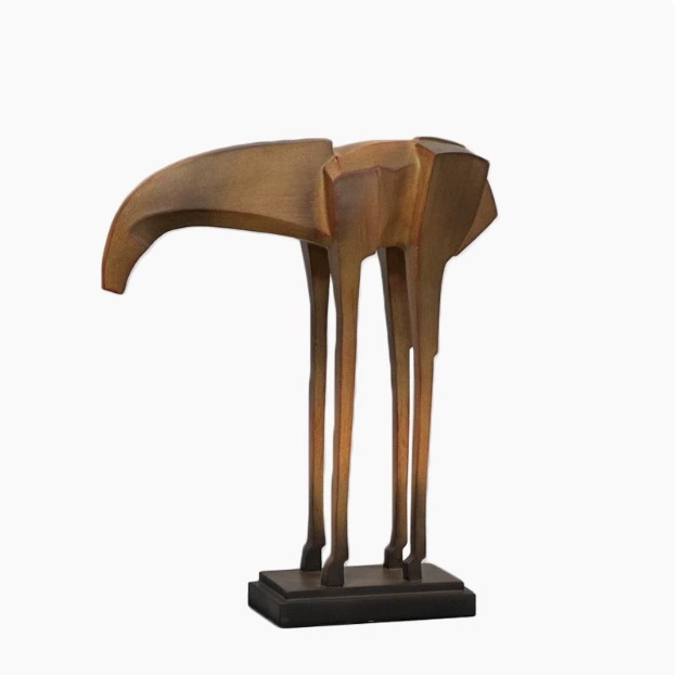 現代意式極簡侘寂抽象木馬擺件茶室書房桌面玄關家居裝飾品擺件