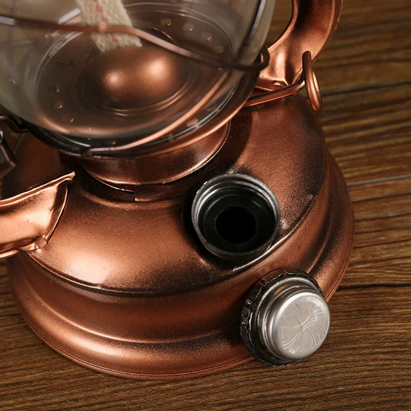 日韓外貿熱銷復古煤油燈古銅色馬燈戶外垂釣野營露營燈工藝品擺件