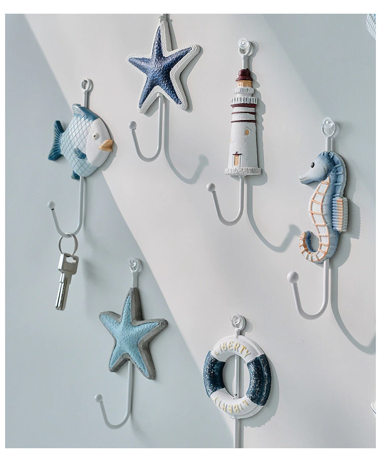 地中海風木質掛勾 衣帽鐵藝掛勾 壁掛置物架掛衣勾牆壁裝飾品 台灣出貨