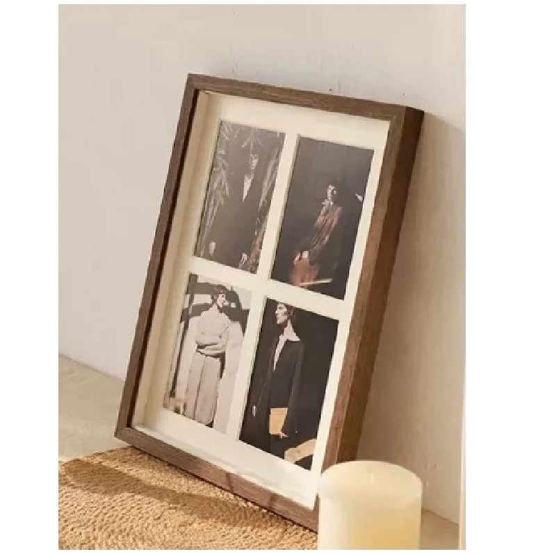 實木皮相框照片加卡紙 多連組合相片框 6吋8吋多孔三連婚紗照相冊框掛牆 台灣出貨