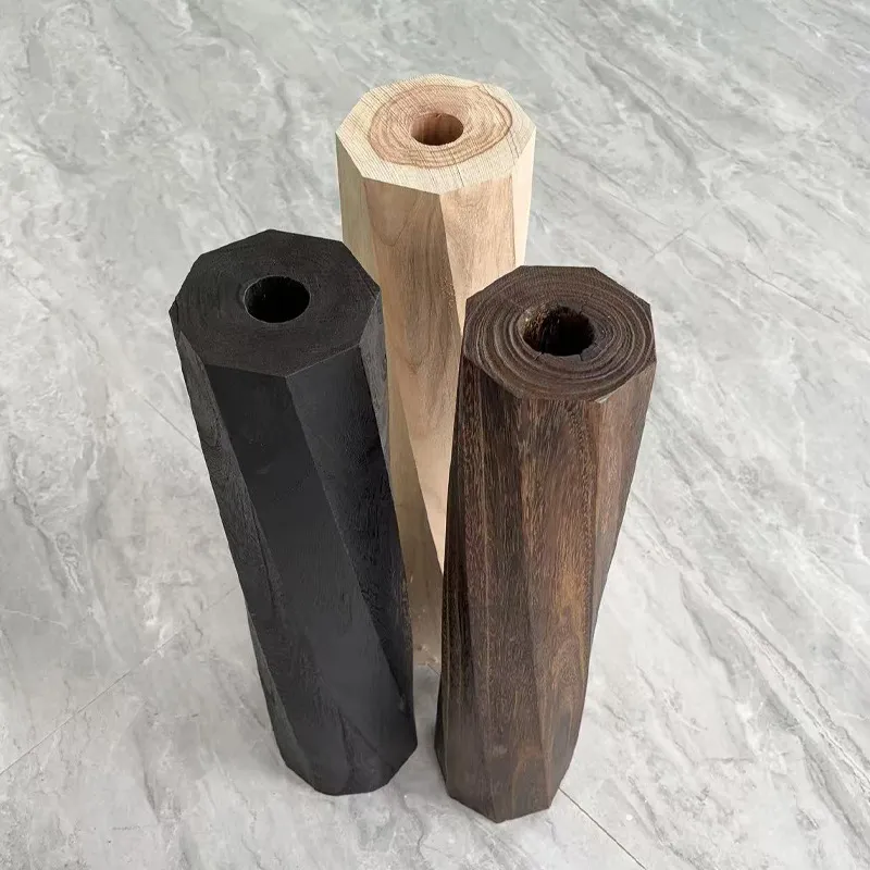 支持定制北歐簡約現代風木質創意家居擺件客廳餐廳裝飾品批發花瓶