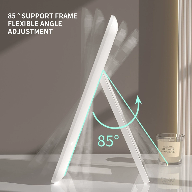 跨境爆款led化妝鏡便攜鏡子可折疊帶燈梳妝鏡臺式桌面補光鏡子