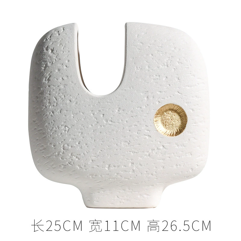 陶瓷花瓶北歐現代簡約家居飾品擺件樣板房客廳幹花鮮花插花花器