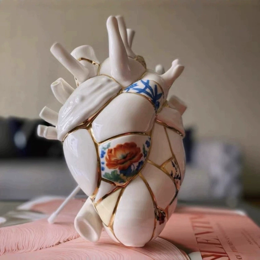 義大利心動花瓶陶瓷心臟花瓶桌面裝飾擺件情人節禮物禮盒裝
