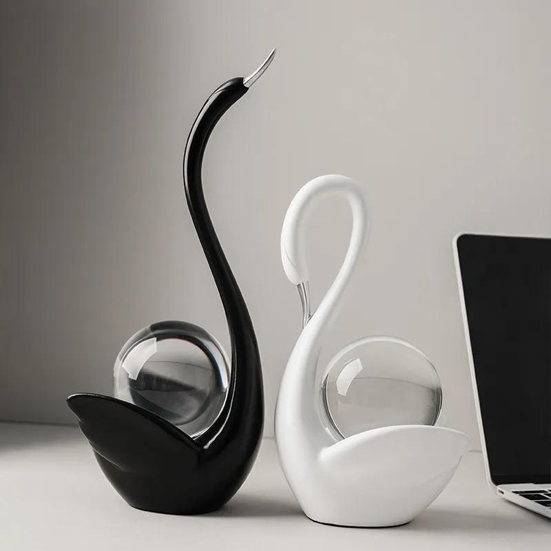 貝漢美創意北歐情侶天鵝擺件家居客廳裝飾品送閨蜜新人結婚伴手禮