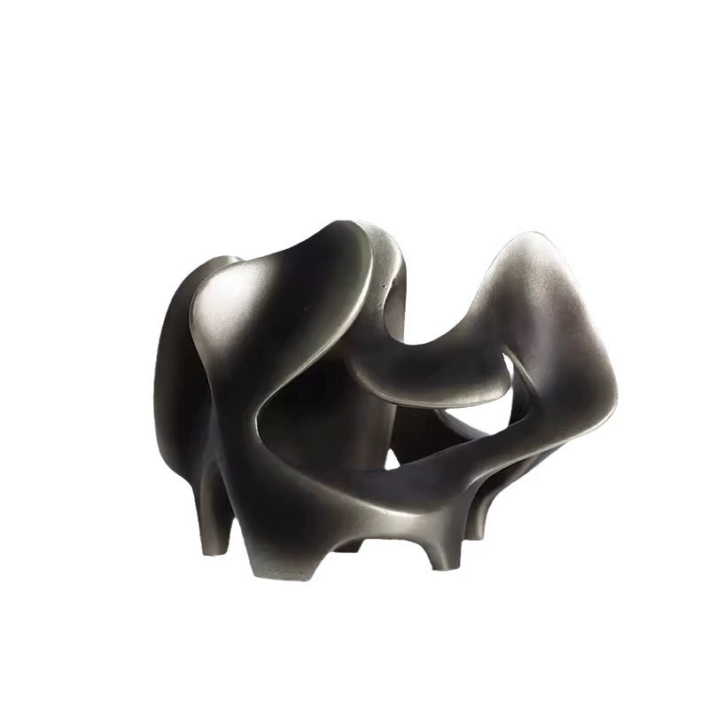 現代輕奢創意新中式金色鏤空擺件樣板間售樓處客廳電視櫃桌面玄關