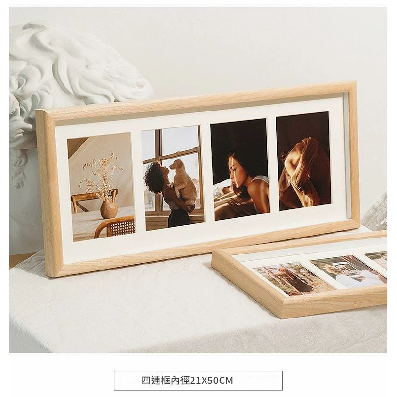 實木皮相框照片加卡紙 多連組合相片框 6吋8吋多孔三連婚紗照相冊框掛牆 台灣出貨