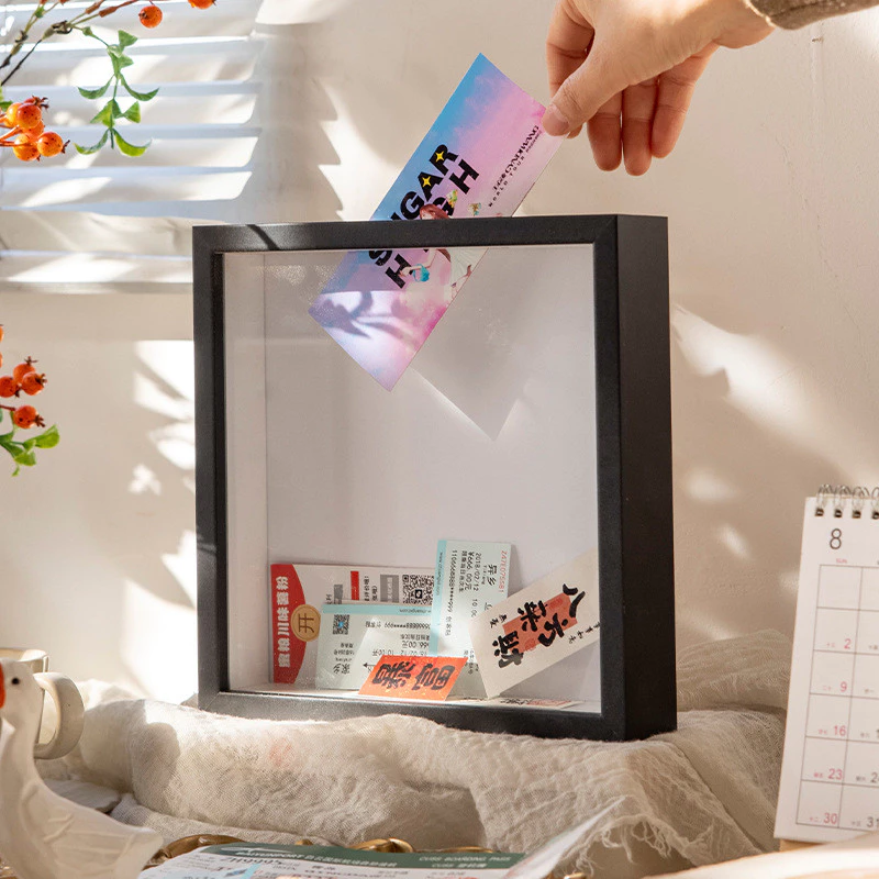 立體中空相框 小費箱 硬幣紀念紙幣演唱會門票電影票機票收藏框台灣出貨