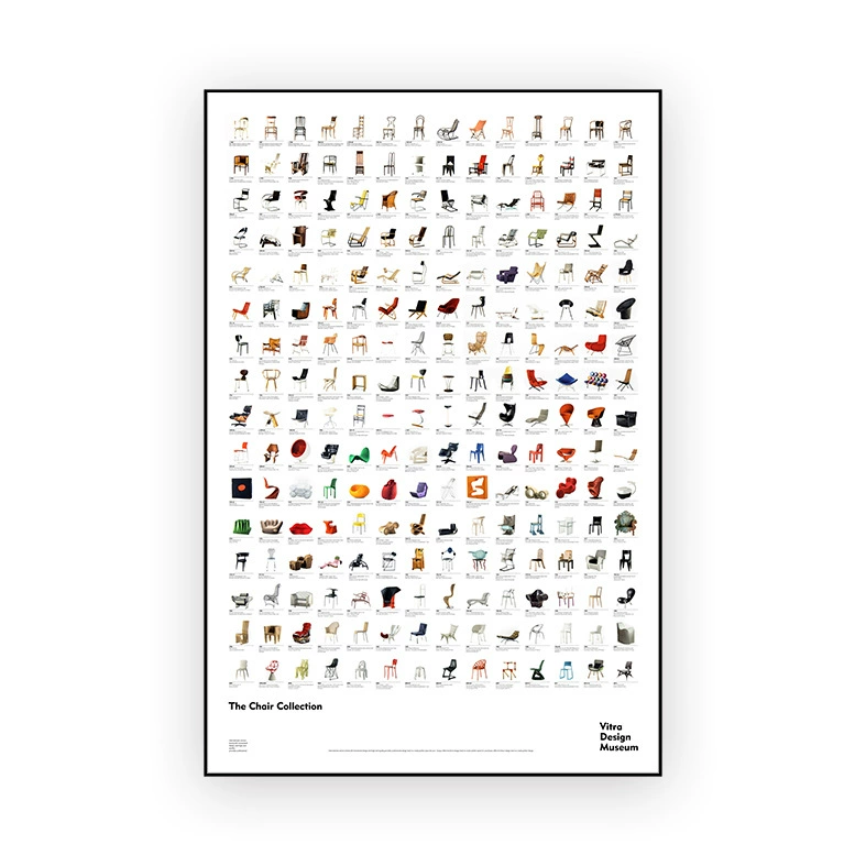 瑞士vitar博物館100椅子現代藝術掛畫包豪斯設計師大幅落地裝飾畫
