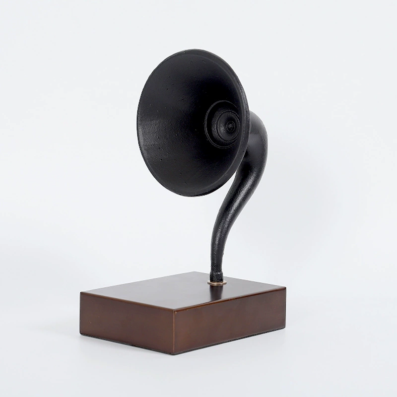 現代音樂主題模擬立式黑膠復古唱片機留聲機樣品屋售樓處書房擺件