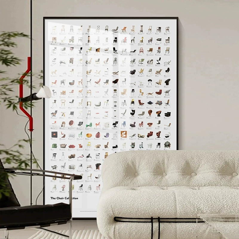 瑞士vitar博物館100椅子現代藝術掛畫包豪斯設計師大幅落地裝飾畫