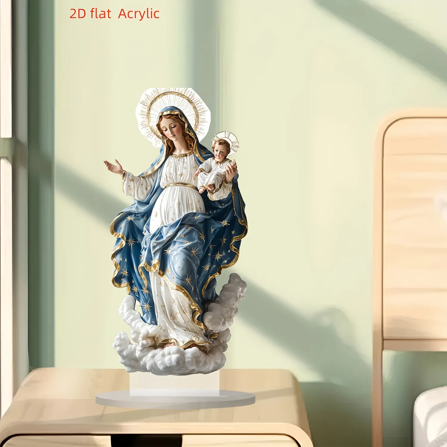 跨境聖純潔的母瑪利亞亞克力標牌勵志桌面擺件牌家庭裝飾送人禮物