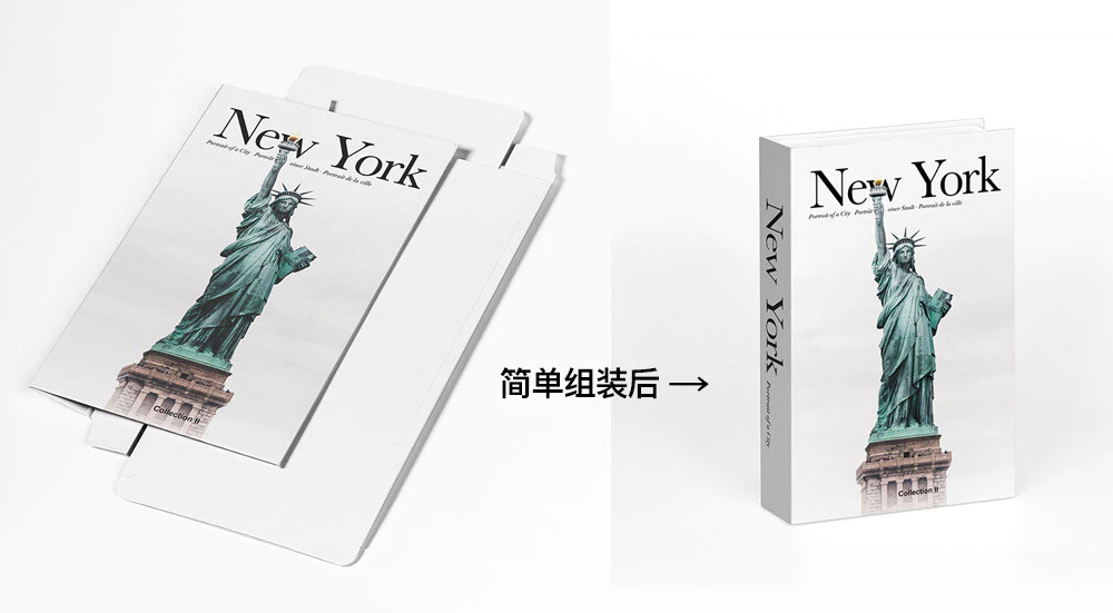 現代簡約折疊仿真裝飾書黑白時尚英文假書擺飾軟裝飾品 台灣出貨