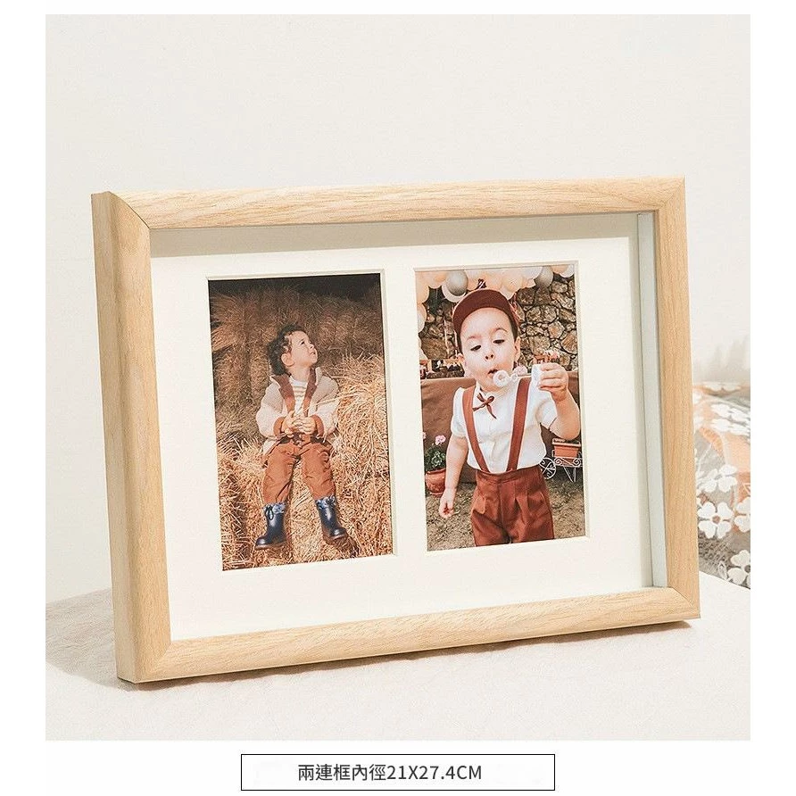 實木皮相框照片加卡紙 多連組合相片框 6吋8吋多孔三連婚紗照相冊框掛牆 台灣出貨