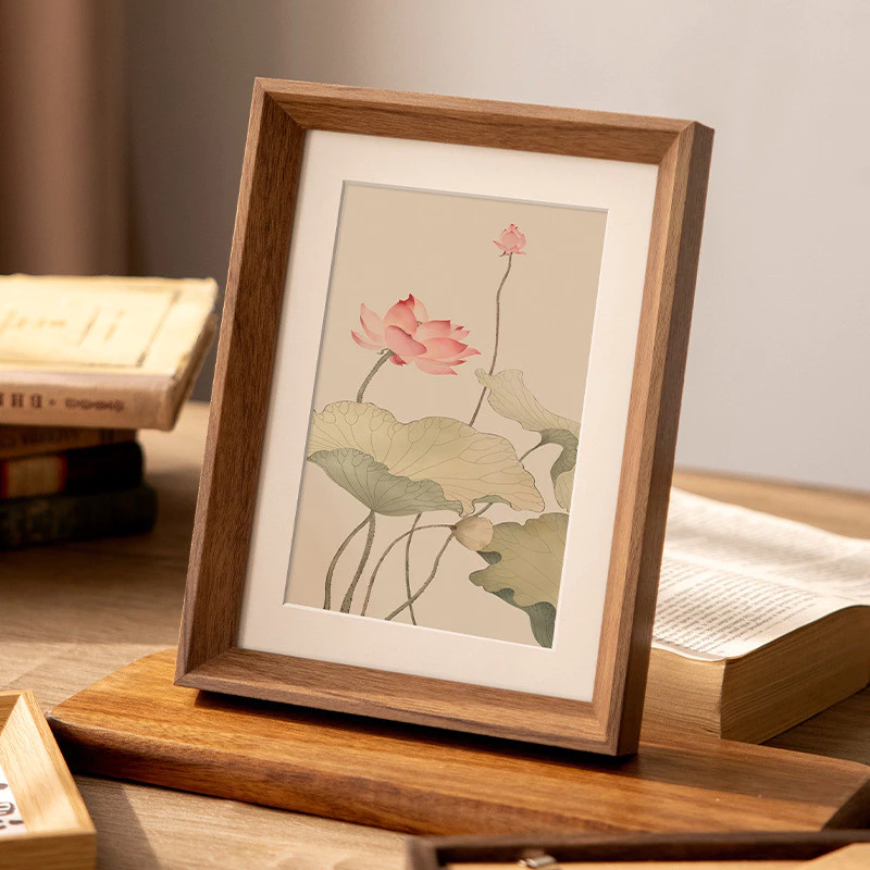 簡約設計感木紋相框擺台照片裱框A3 A4 6吋 7吋 8吋洗相片做成相框擺飾書法字畫框台灣出貨