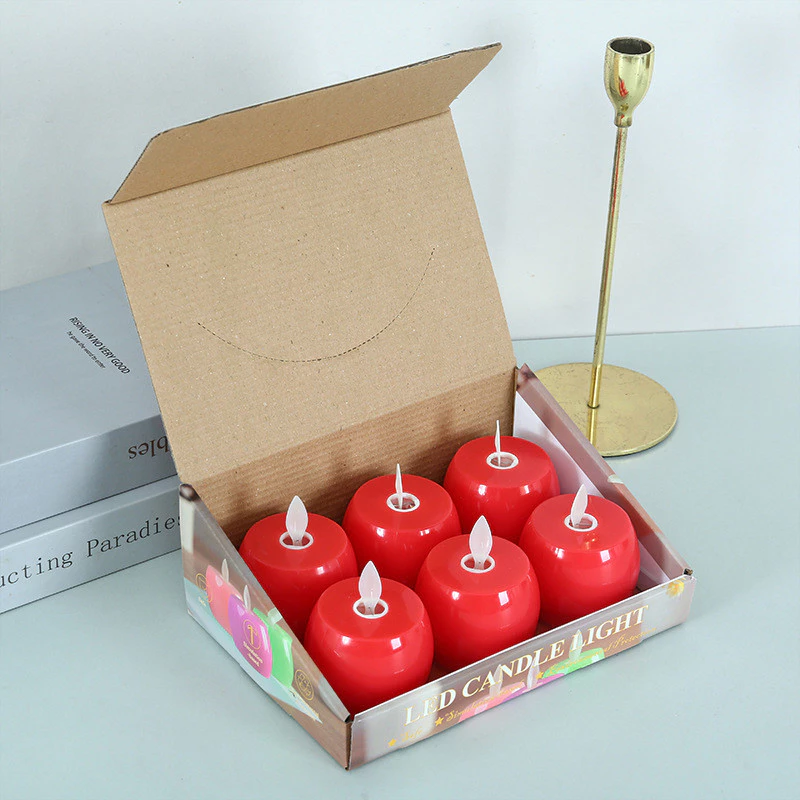 創意led電子搖擺蠟燭燈 婚禮裝飾節慶活動佈置蠟燭 蘋果仿真火焰搖擺蠟燭 台灣出貨