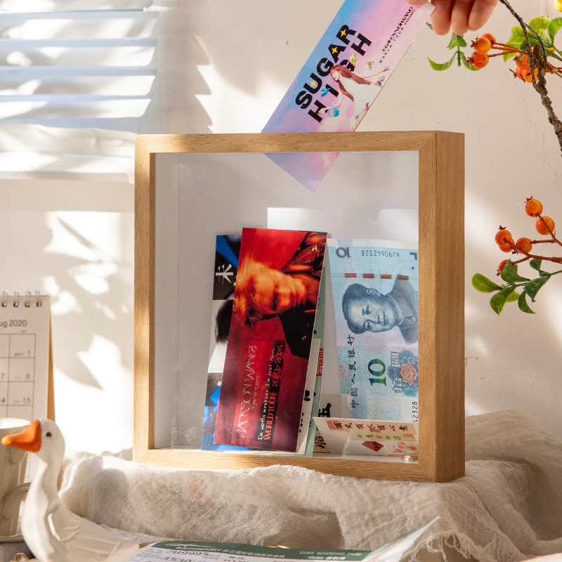 立體中空相框 小費箱 硬幣紀念紙幣演唱會門票電影票機票收藏框台灣出貨