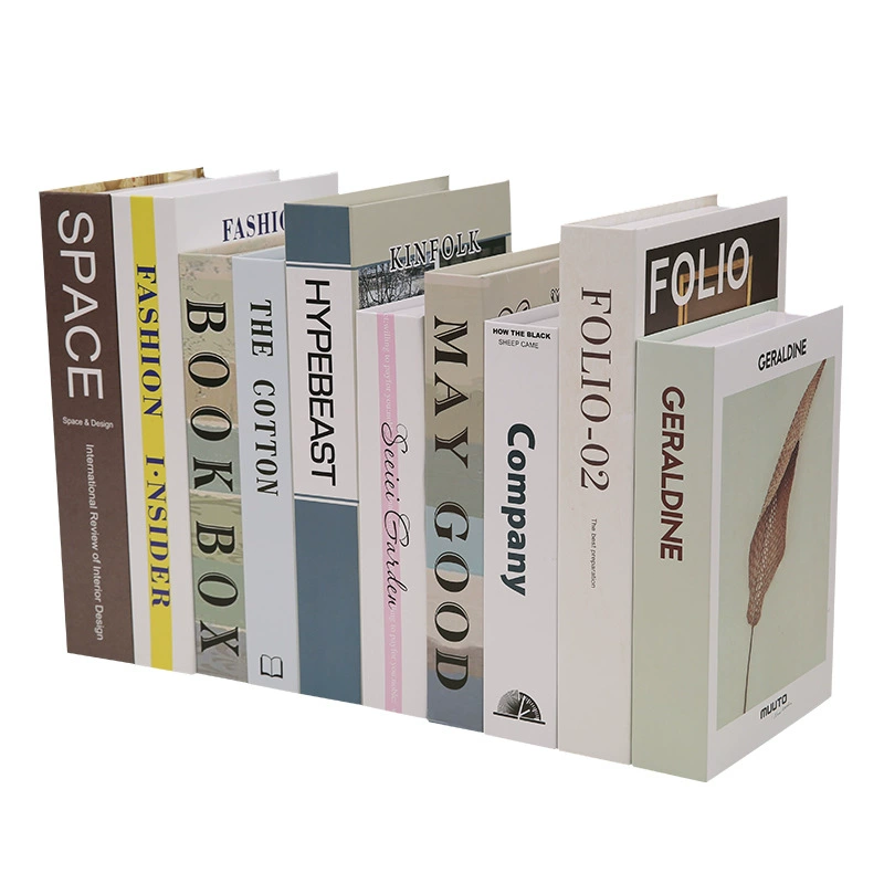 現代英文模擬書擺件家居臥室書房擺設北歐風樣品房軟裝雜誌道具書