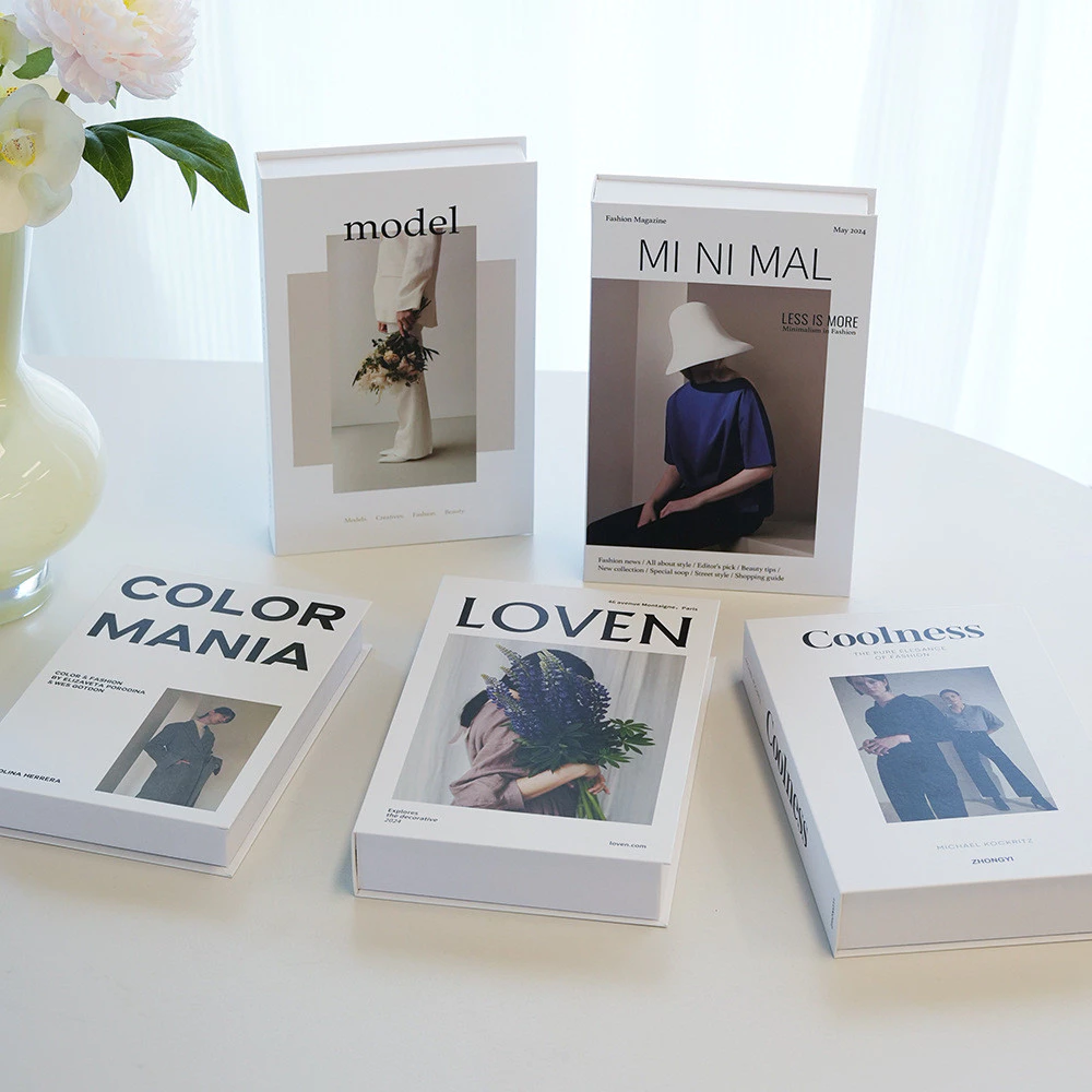 折疊裝飾書擺件北歐家居雜誌仿真書道具書假書 台灣出貨