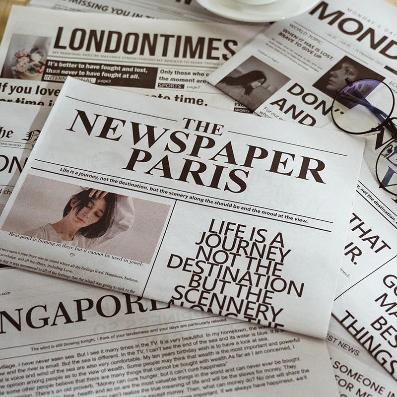 ins風英文報紙拍照道具裝飾擺飾網紅服飾家居美食拍攝攝影背景紙 台灣出貨