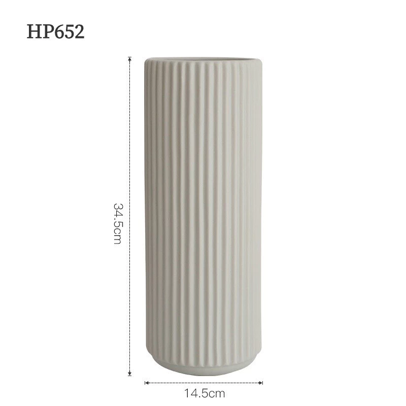 北歐陶瓷 豎紋 乾花 插花瓶 擺飾簡約 花器 軟裝 飾品 台灣出貨