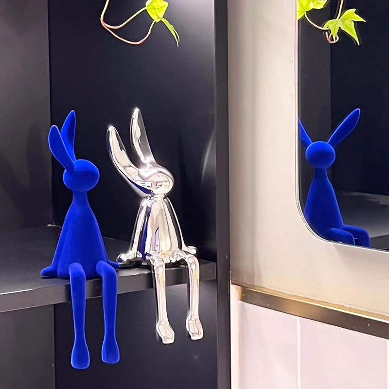 坐姿兔擺件 奶油風家居檯面裝飾 台灣出貨