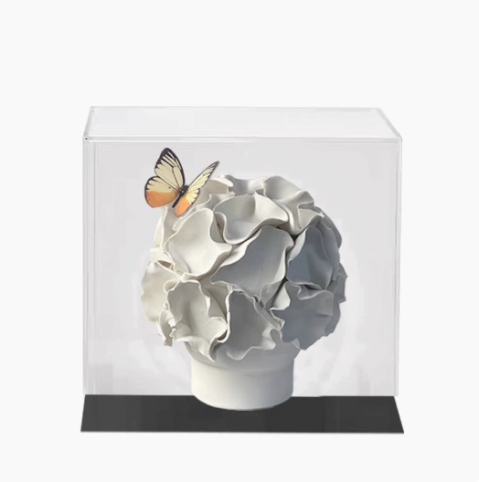 輕奢現代意式售樓處菜花陶瓷花器樣板房間書房玄關過道軟裝花瓶