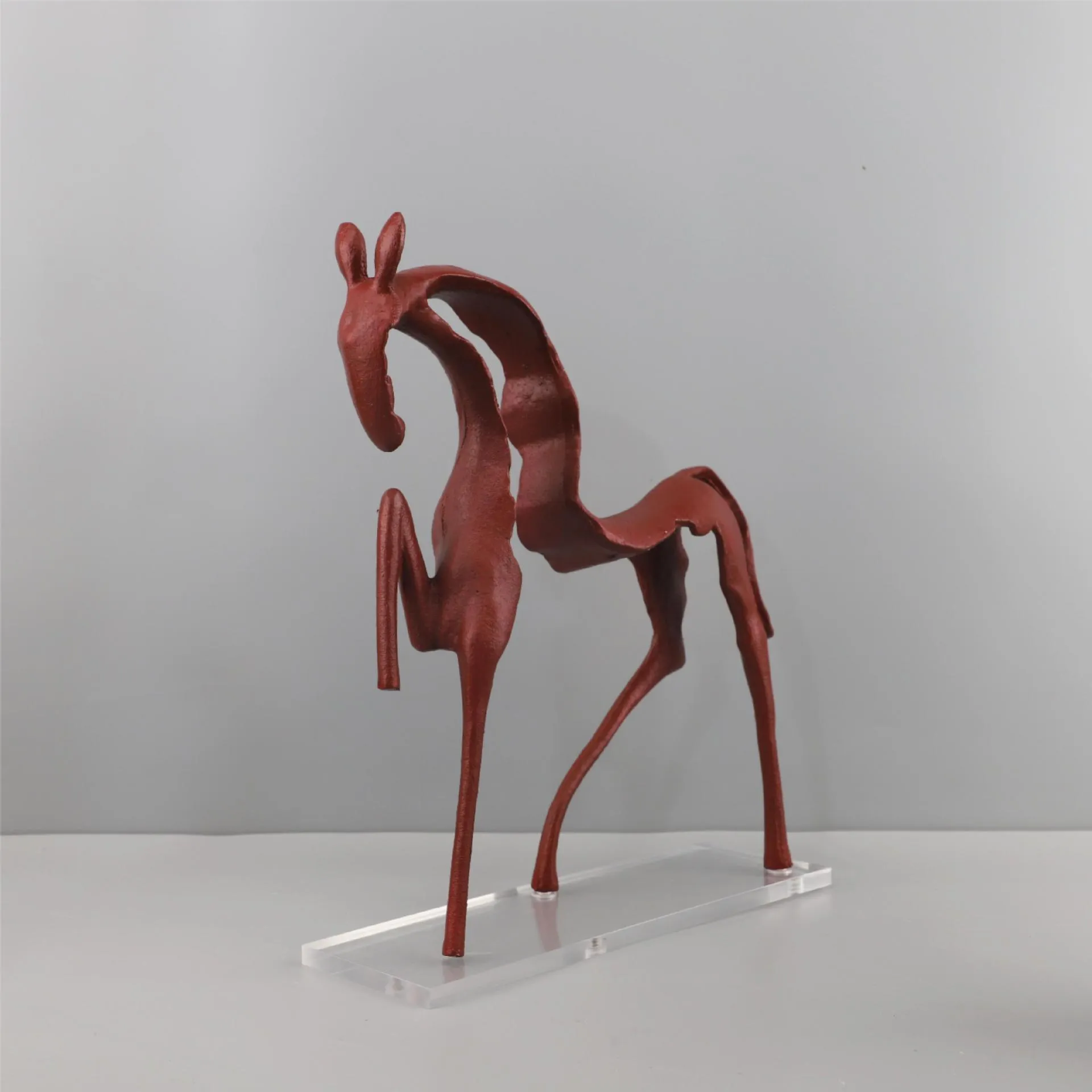 新中式鑄鐵馬桌面藝術擺件客廳書房酒櫃電視櫃玄關茶几家居裝飾品