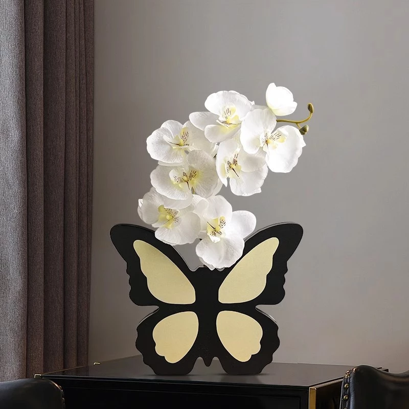 蝴蝶裝飾畫花器擺件 玄關客廳電視櫃房間 現代小眾裝飾品 是花器也是軟裝擺飾優選 台灣出貨
