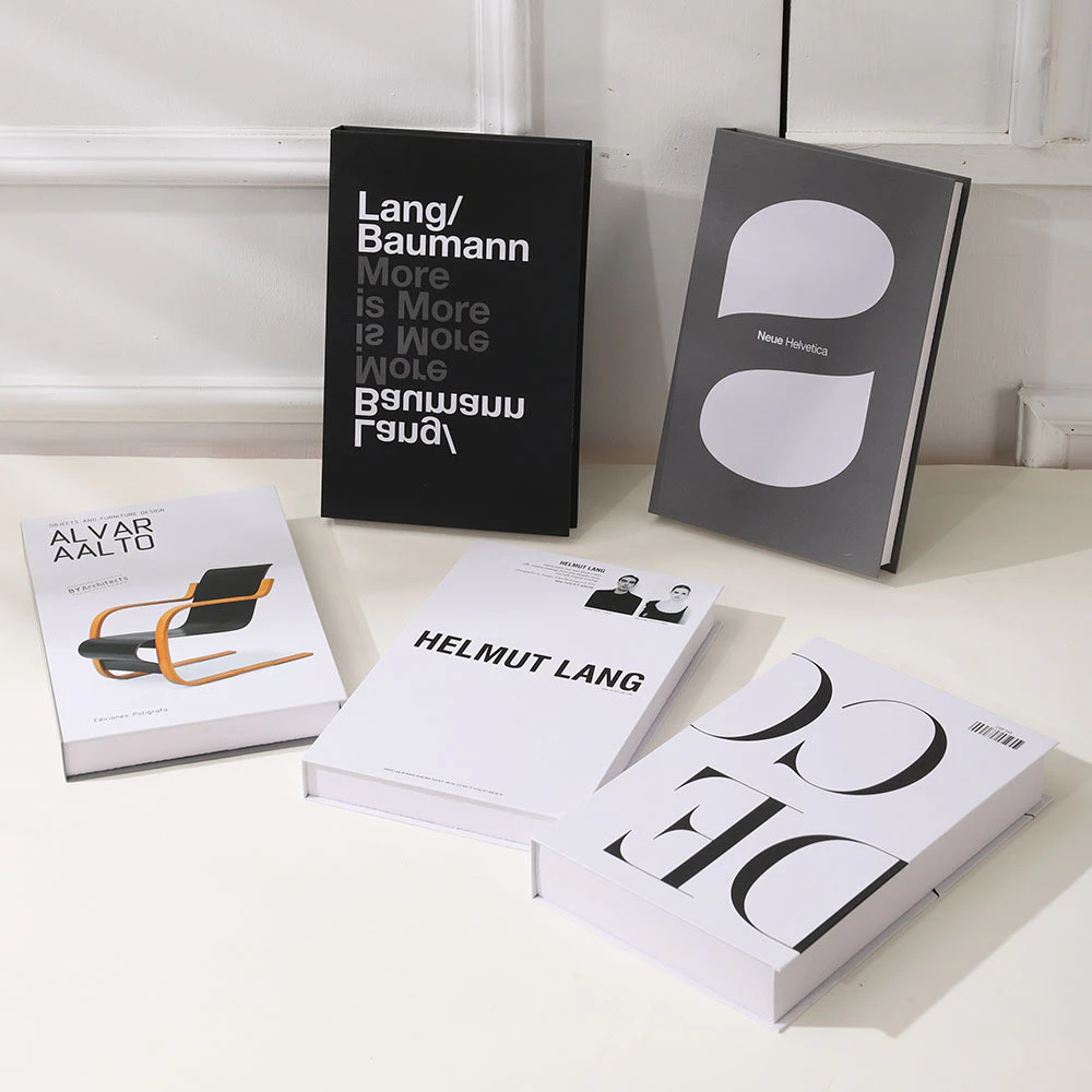 現代簡約折疊仿真裝飾書黑白時尚英文假書擺飾軟裝飾品 台灣出貨